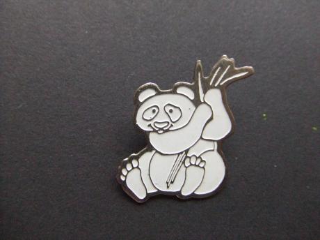 Pandabeer in een bamboe plant